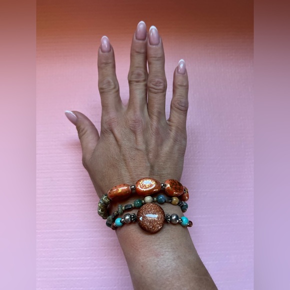 Elegant Boho Multicolor Beaded Necklace and Bracelet Set - Picture 5 of 14